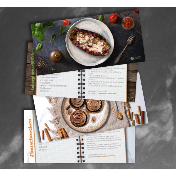12-er Set Rezeptkarten (4 Karten je 3 x)